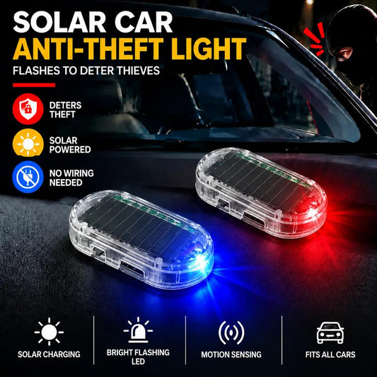 Solar Car Security Warning Light Auto-Flashing • Solar Powered • No Wiring