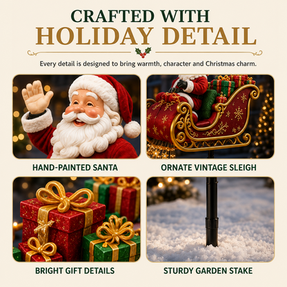 🎅Limited-time 50% discount✨ New Santa’s Flying Sleigh Gift Cascade – Solar Christmas Garden Light