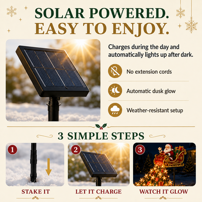 🎅Limited-time 50% discount✨ New Santa’s Flying Sleigh Gift Cascade – Solar Christmas Garden Light