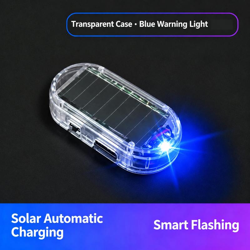 Solar Car Security Warning Light Auto-Flashing • Solar Powered • No Wiring
