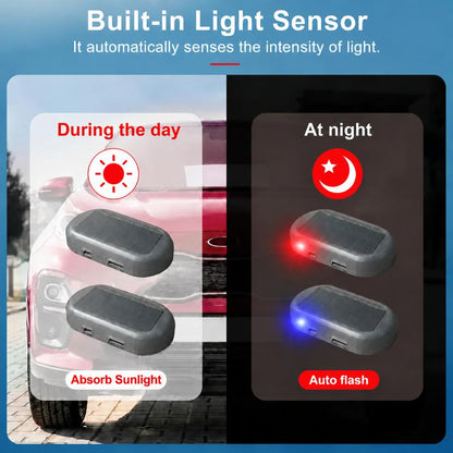 Solar Car Security Warning Light Auto-Flashing • Solar Powered • No Wiring