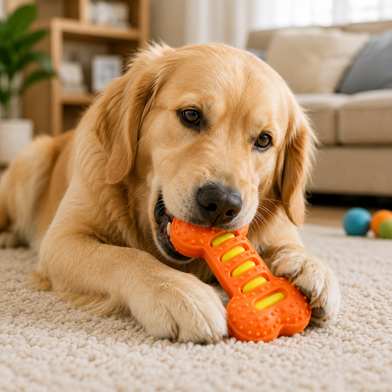 Textured Bone-Shaped Dog Chew Toy