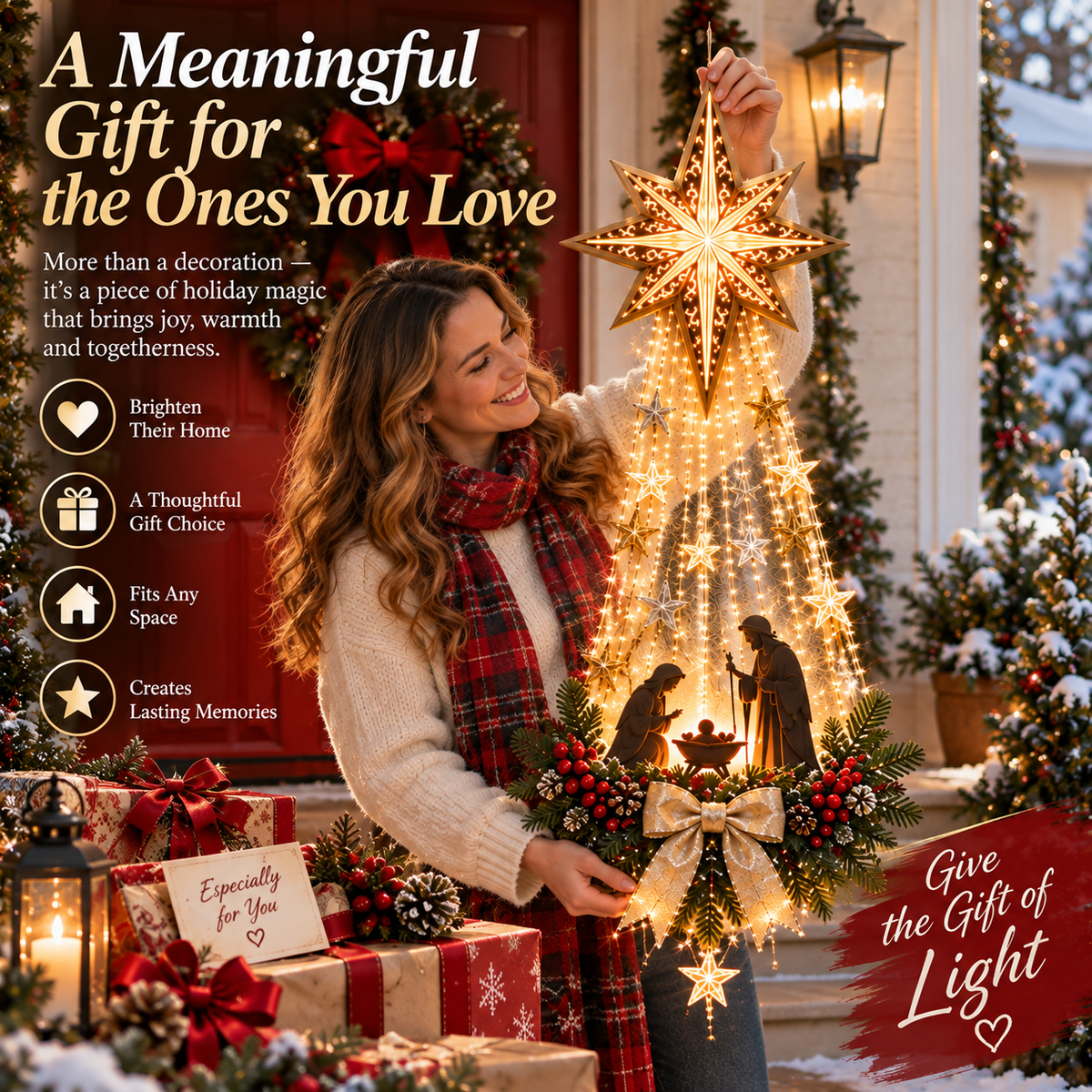 ✨ Last Day — 49% OFF ✨ ✝️ Bethlehem Star Nativity Wall Light — A Beautiful Symbol of Faith
