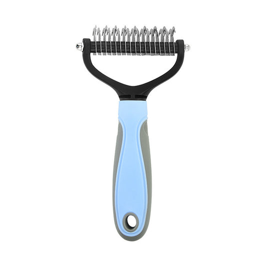 Pet Deshedding & Detangling Rake for Dogs & Cats