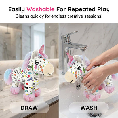 ⚡Limited-time 50% discount! ⚡DIY Color-In Unicorn Plush Toy Kit