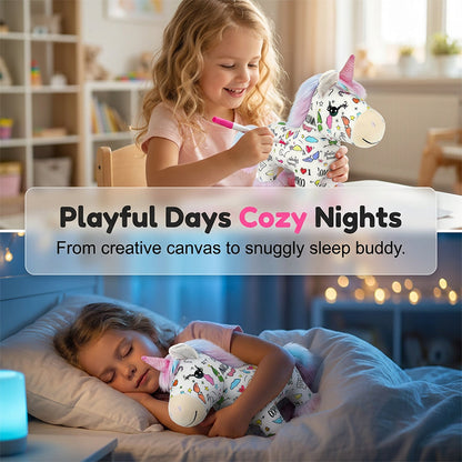 ⚡Limited-time 50% discount! ⚡DIY Color-In Unicorn Plush Toy Kit